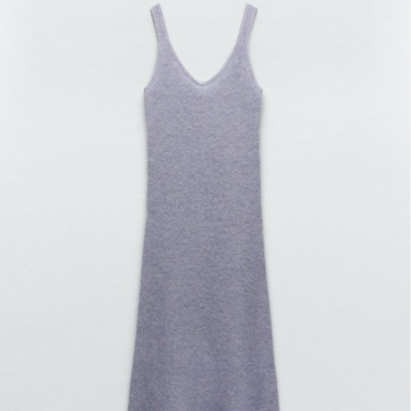 Zara Limited Edition Wool Alpaca Beaded Strappy Dress - Picture 3 of 5